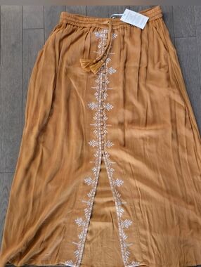 Garnet Hill Solaris Maxi Skirt Small Boho Coastal Grandma Cottagecore Ecovero